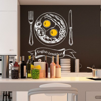 Vinilo adhesivo para pared de cocina, diseño de utensilios de cocina,  gráficos