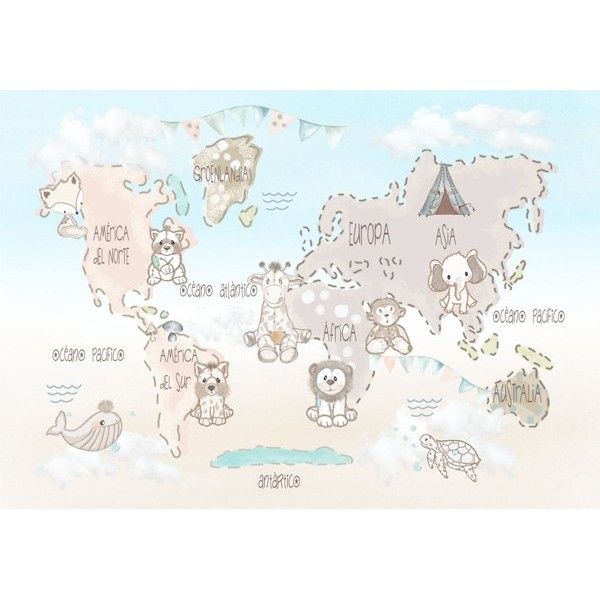 Mural Mapa Infantil Personalizable Ternura VCMT-011