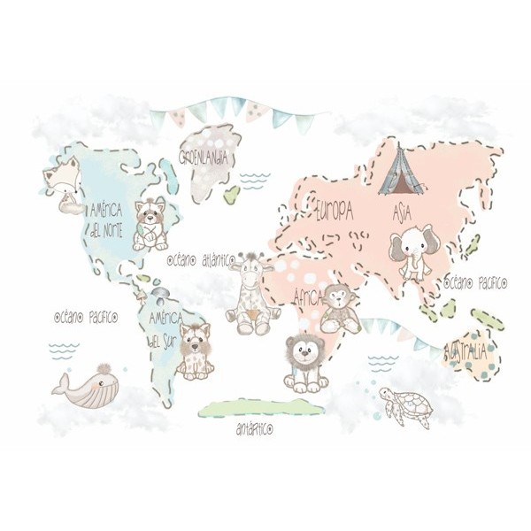 Mural Mapa Infantil Personalizable Ternura VCMT-013