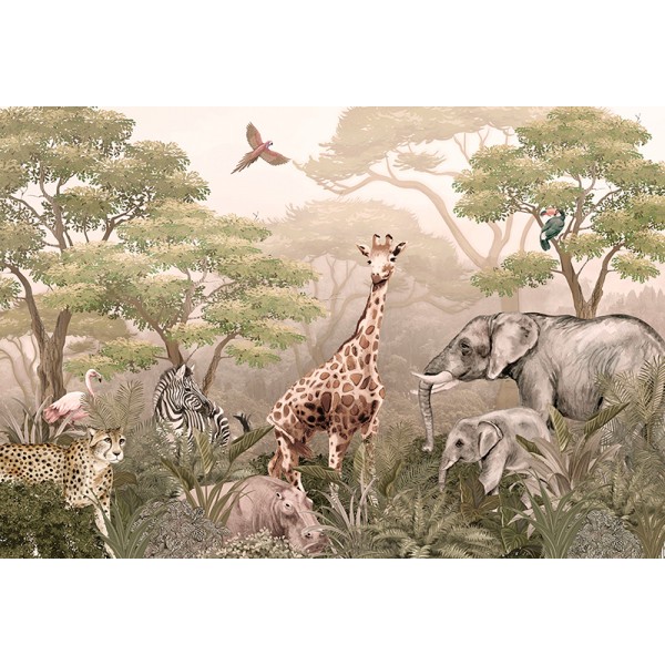 Mural Infantil Safari Entardecer ANIM555