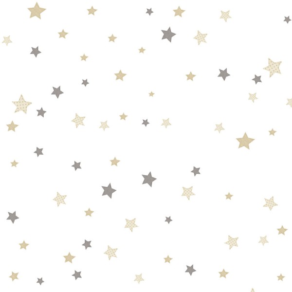 papel pintado estrellas gris y beige