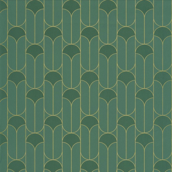 papel de parede geometrico retro cor verde escuro