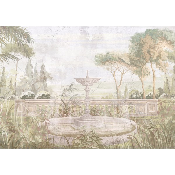 mural de jardim com fonte