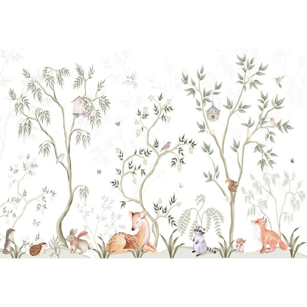 Mural Infantil Chinoiserie Animals ANIM593