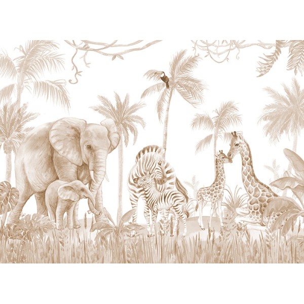 Mural Infantil Jungla Sepia ANIM5601