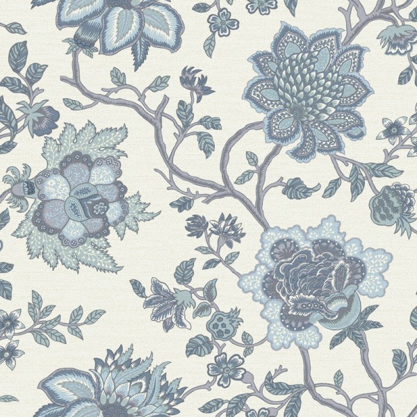 Paper pintat FLORS PAISLEY BLAU