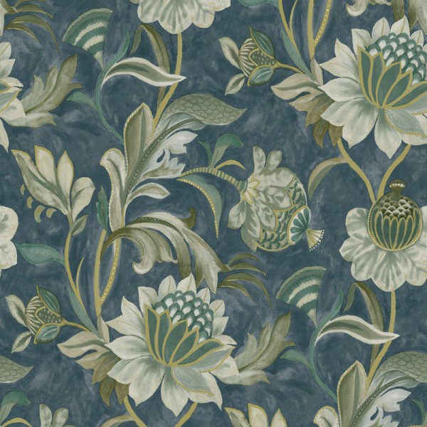 Papel de parede FLORAL CLÁSSICO AZUL NAVY