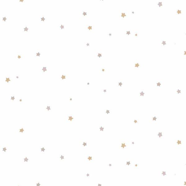 Papel de parede infantil ESTRELAS CINZA E DOURADO