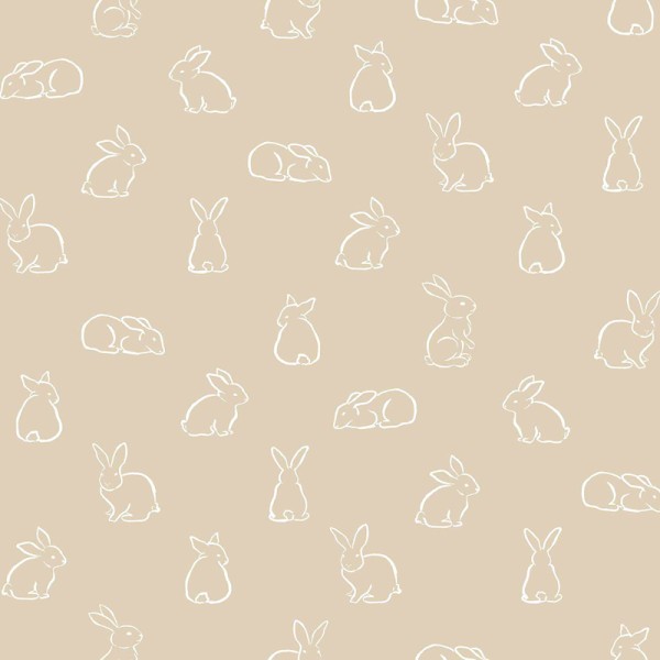 Papel pintado infantil CONEJITOS BEIGE