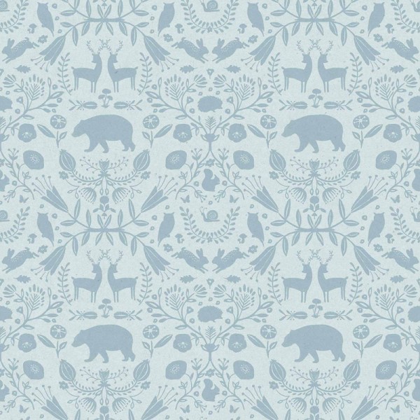 Paper pintat infantil DAMASC ANIMALS BLAU