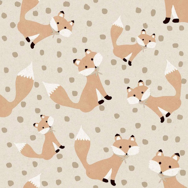 Papel pintado infantil ZORROS BEIGE