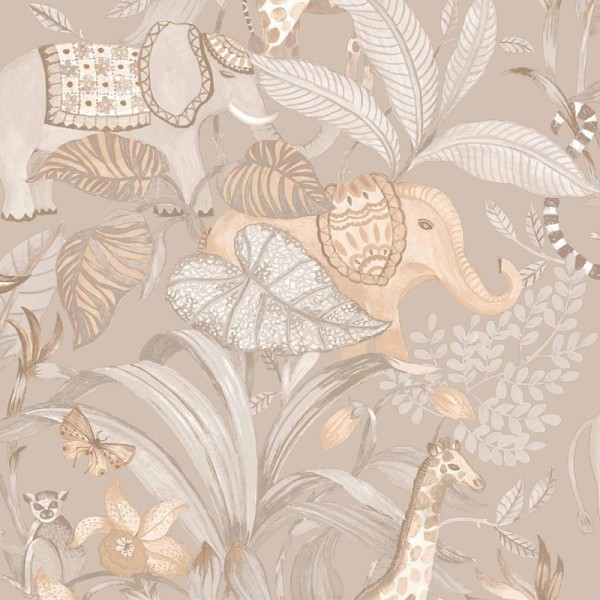 Paper pintat infantil ANIMALS SAFARI BEIGE