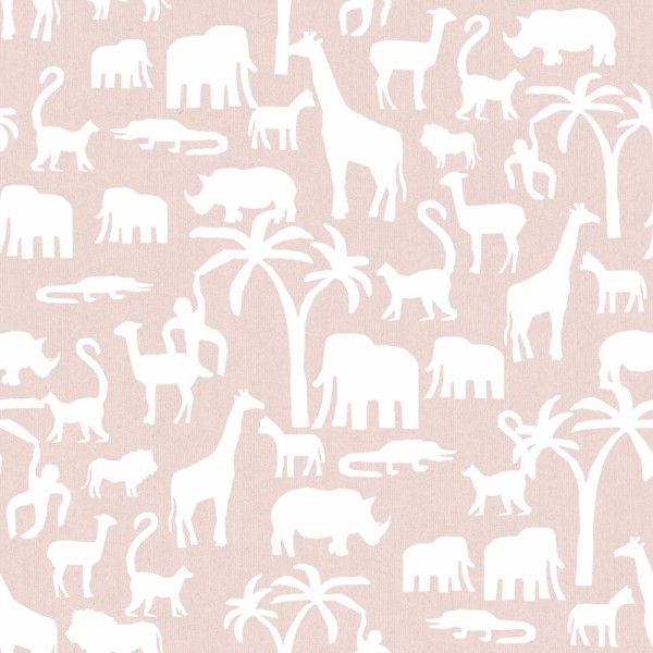 Papel de parede infantil SILHOUETTES ANIMAIS ROSA