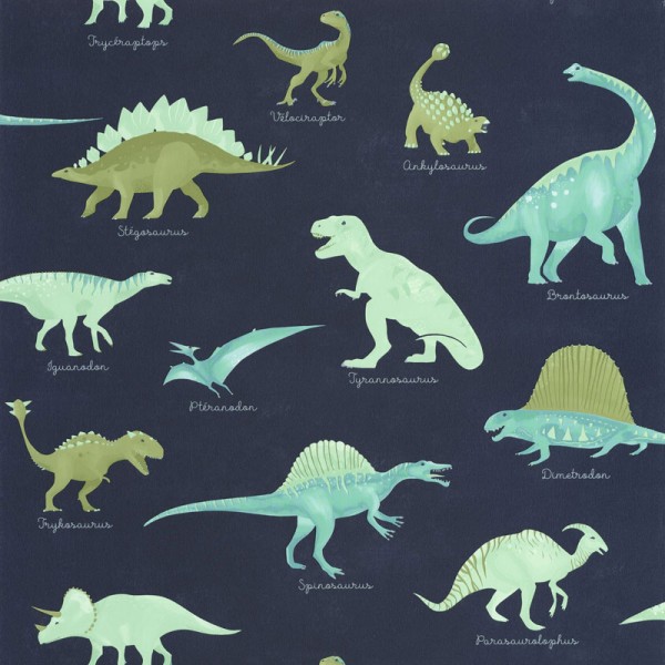 Papel de parede DINOSSAUROS INFANTIS AZUL MARINHO MNM_10570_60_60