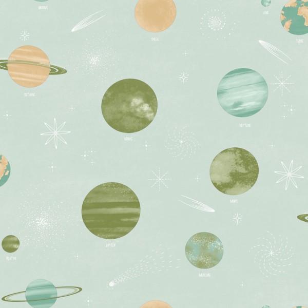 Papel pintado PLANETAS INFANTILES VERDE MNM_10568_70_00