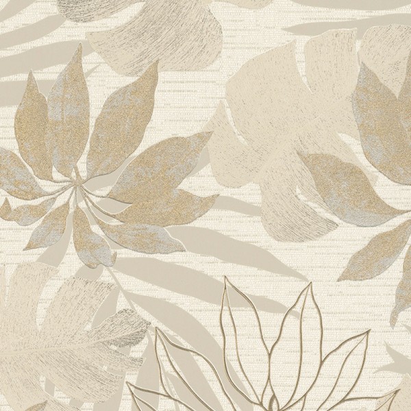 Papel pintado HOJAS PALMA BEIGE PERLA 31602