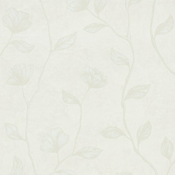 Papel de parede FLORES BRANCO PEROLADO 34803