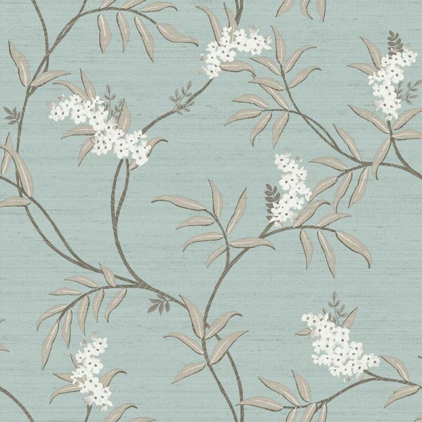 Paper pintat FLORAL JAPONÈS BLAU GRISÓS 33306