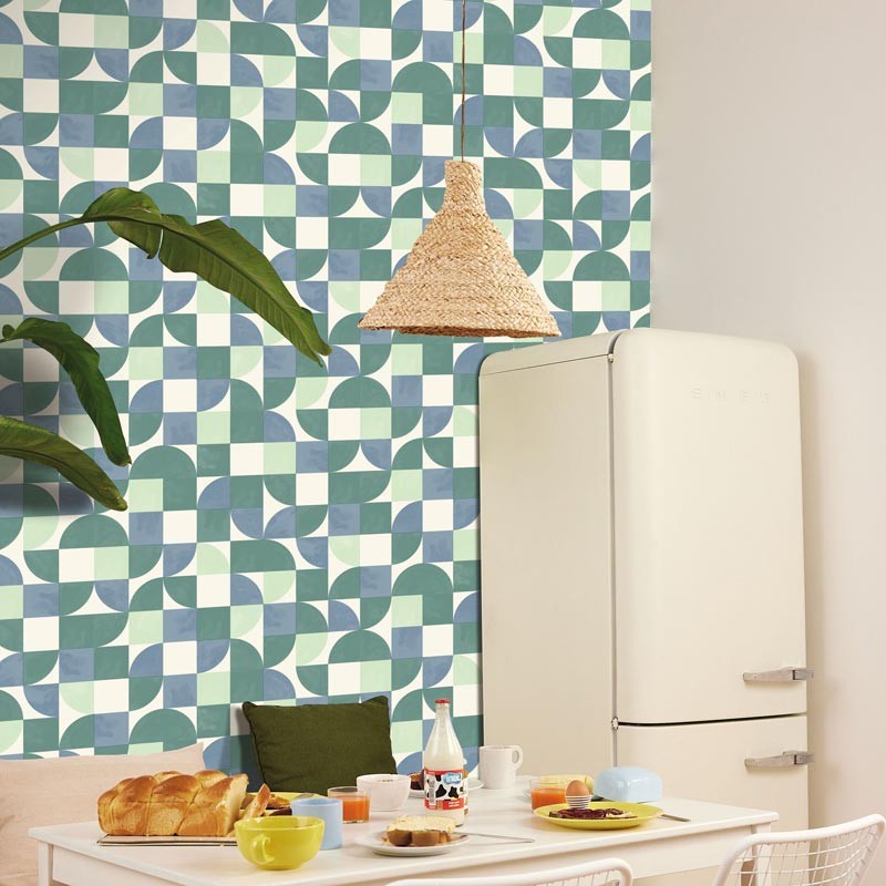 papel pintado retro cocina