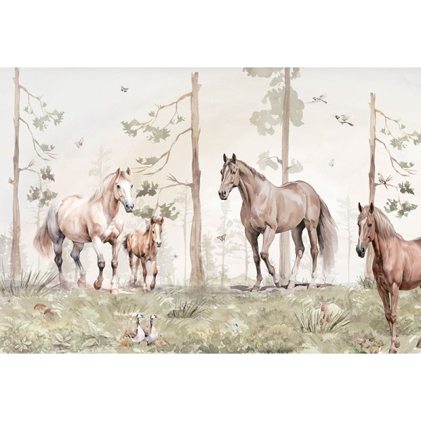 Mural Infantil Caballos al Galope ANIM667