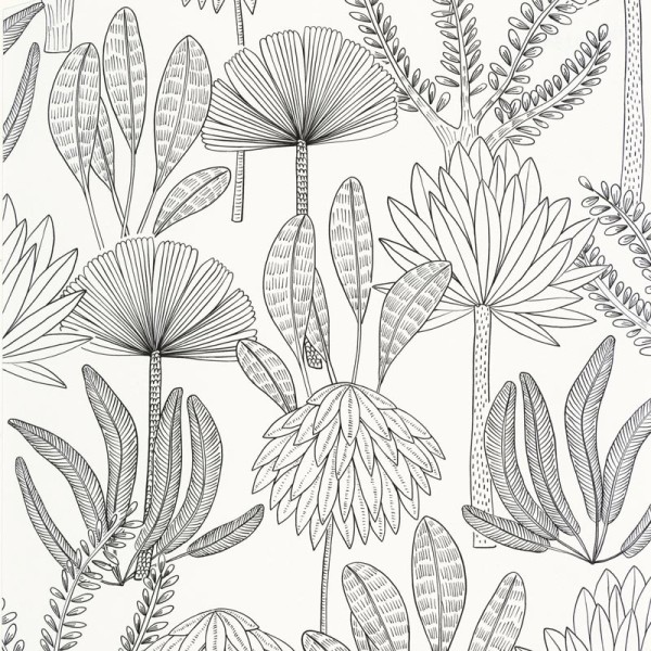 Papel de parede OASIS BRANCO E PRETO WILD_10493_09_81