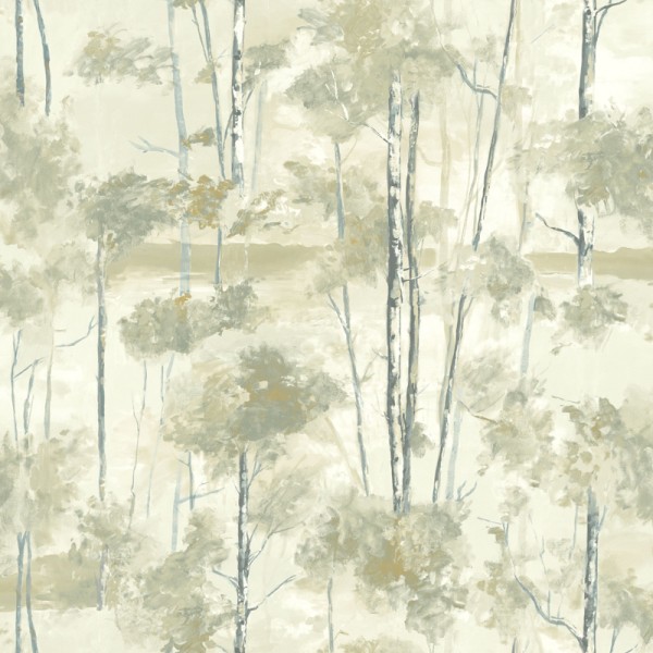 Papel pintado ÁRBOLES BOSQUE BEIGE VERDOSO Y GRIS RIVI_8954_74_18