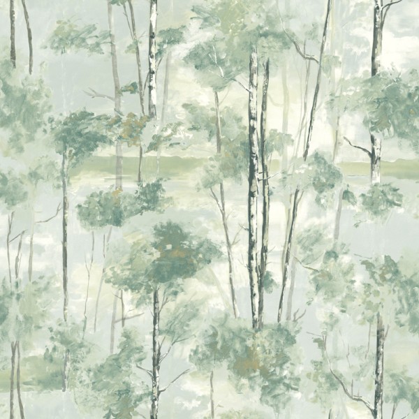 Papel pintado ÁRBOLES BOSQUE VERDE EUCALIPTUS Y GRIS RIVI_8954_77_20