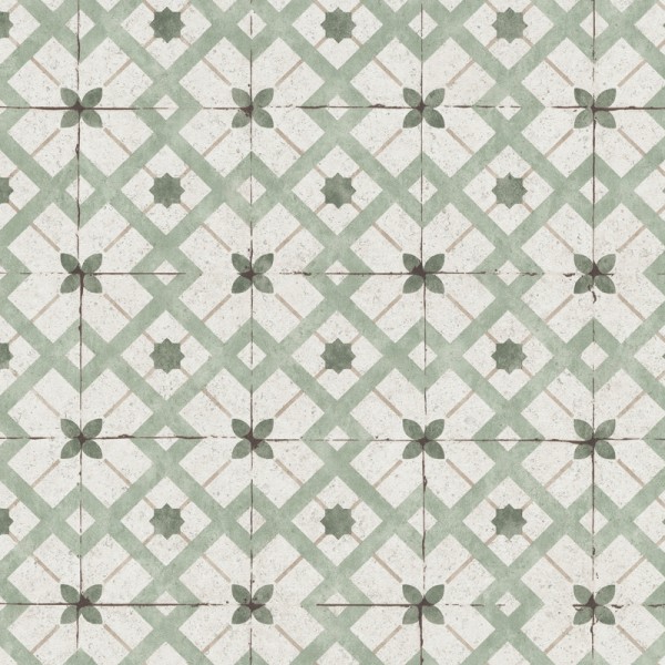 Papel de parede AZULEJOS VINTAGE VERDE