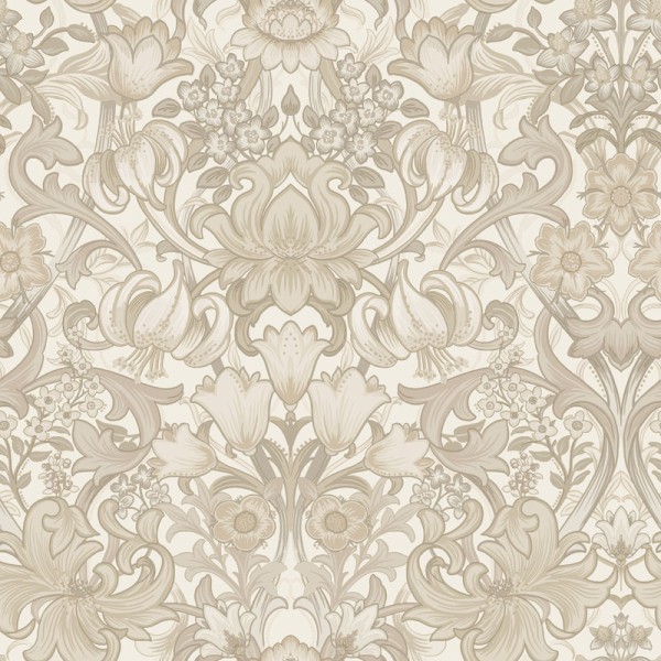 Papel pintado FLORAL DAMASCO INGLÉS BEIGE TM91901