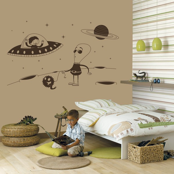 Vinilos Decorativos Mural Infantil Espacio Astronauta Naves
