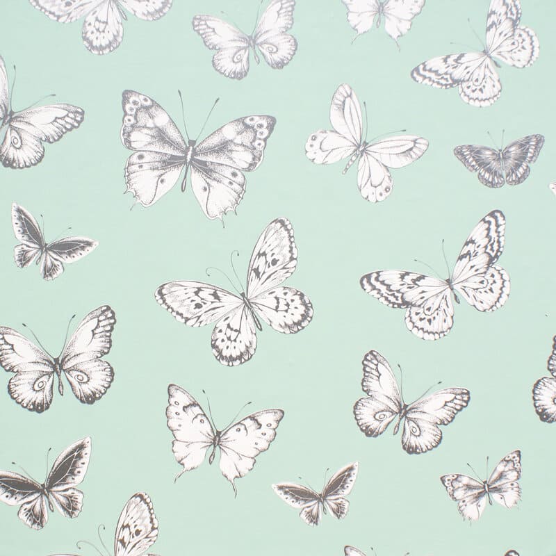 papel pintado mariposas verde agua